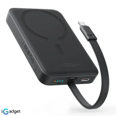 پاوربانک بی سیم 30 وات باسئوس مدل Magnetic Mini ظرفیت 10000 میلی آمپر ساعت