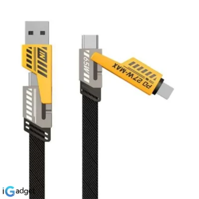 کابل تبدیل USB/USB-C به لایتنینگ/USB-C اچ تی ام مدل 4in1