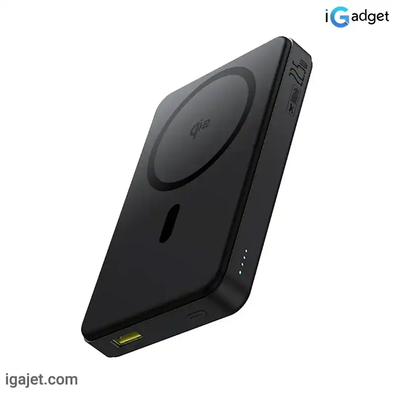 پاوربانک بی سیم 22.5 وات باسئوس مدل Airpow II Qi2 Magnetic ظرفیت 10000 میلی آمپر ساعت